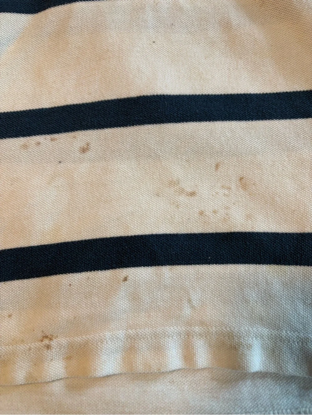 GAP White and Navy Striped Polo Shirt